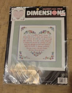 NEVER OPENED 1996 Dimensions Counted Cross Stitch Kit "Love Is..." 3829 - Picture 1 of 4