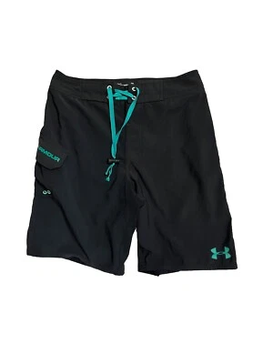Boardshorts Under Armour UA Pesca Frío Negro Verde 4 Vías Elastizados Para Hombre Foto 1 de 4