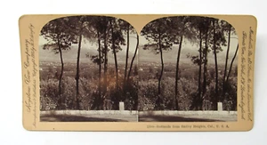 Redlands CA From Smiley Heights Stereoview Birdseye Eye Trees Mountains c1890 - Picture 1 of 2