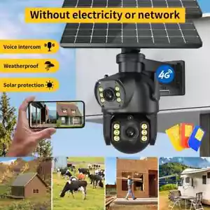 Cámara exterior 8MP 4G doble lente y solar y PIR a todo color alarma nocturna 24 horas 64G - Imagen 1 de 21