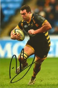 WASPS RUGBY UNION: ALEX RIEDER SIGNED 6x4 ACTION PHOTO+COA - Picture 1 of 1