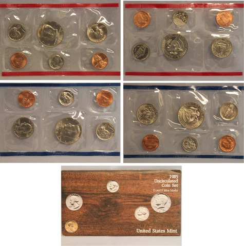 1985 PD US Mint Set (OGP) 10 coins Cover