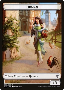 4x Human Token - NM - Throne of Eldraine - SPARROW MAGIC - Picture 1 of 1