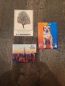3 magneti frigorifero 9/11 albero commemorativo, cane da salvataggio Sirio, museo commemorativo  - Foto 1 di 15
