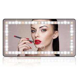Car Sun Visor Vanity Mirror with 3 Light Modes & 60 LEDs - Rechargeable Dimma... - Picture 1 of 6