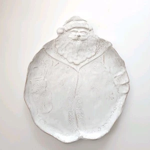 Vietri Bellezza Holiday Santa Plate Accent Salad Cookie Christmas Holiday - Picture 1 of 8