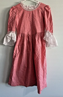 Vestido Rosa G. Whizz Co Niñas Colonial Victoriano Estampado Floral Detalle Encaje Talla 8 Foto 1 de 4