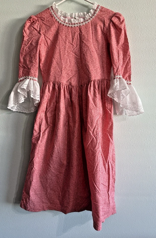 Vestido Rosa G. Whizz Co Niñas Colonial Victoriano Estampado Floral Detalle Encaje Talla 8 Foto 1 de 4