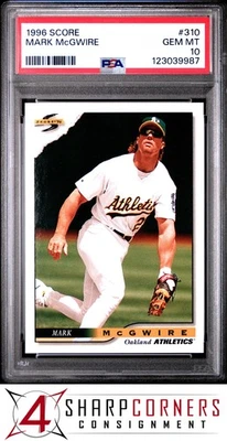 1996 SCORE #310 MARK McGWIRE ATHLETICS PSA 10 - Image 1 of 3