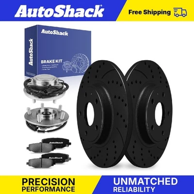 Rear Drilled Slotted Brake Rotors Ceramic Pads Hubs for 2012-2015 Ram C/V - Image 1 of 4