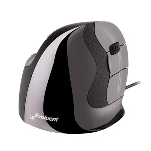 Evoluent Vertical Mouse Wired Dark Chrome Ergonomic USB Input Precision Design - Picture 1 of 10