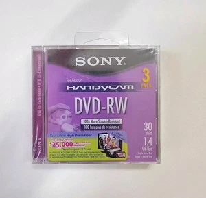 Sony HandyCam DVD-RW Re-Recordable Disks je 30 Min 1,4 GB 3er Pack NEU VERSIEGELT - Bild 1 von 6