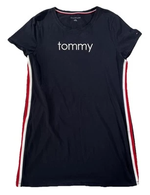 Tommy Hilfiger Mujer Azul Marino Camiseta Vestido Primavera Verano Lateral Rayas Talla XL Foto 1 de 4