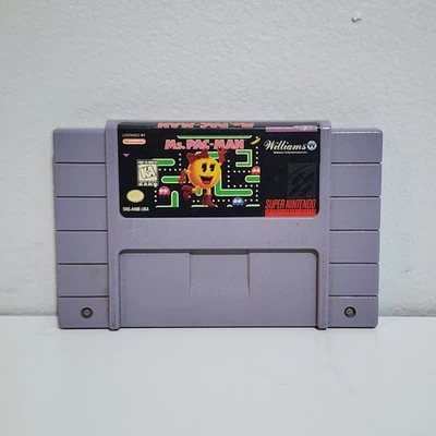 Vintage Ms. Pac-Man Super Nintendo SNES Video Game Cartridge 1996 Classic Arcade - Image 1 of 4