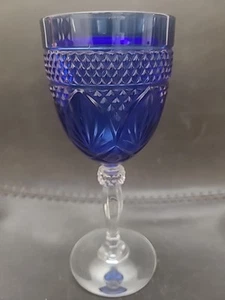 CRISTAL D’ARQUES FRANKREICH DURAND SAPHIR KOBALTBLAU WEINGLAS KELCH 7 1/8" - Bild 1 von 6