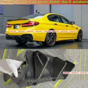 Kit de labio difusor de parachoques trasero de fibra de carbono real para BMW F90 M5 2018-2023  - Imagen 1 de 24
