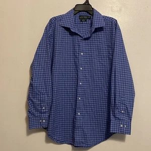 Lauren Ralph Lauren Shirt Button Front Plaid Mens Size 171/2 Classic Fit - Picture 1 of 8