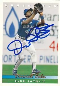 DARNELL COLES TORONTO BLUE JAYS SIGNED CARD MARINER CARDINALS REDS TIGERS GIANTS - Picture 1 of 1