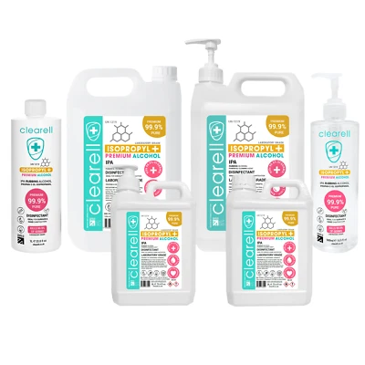 Clearell 1L-5L RUBBING ALCOHOL IPA 99.9% Pure Isopropyl Isopropanol Disinfectant