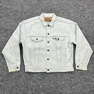 Levis Jacket Mens Medium White Light Blue Denim Trucker Rancher Type 3 705074803 - Picture 1 of 18