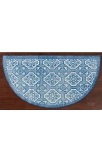 Nourison Diamond Damask 39" x 24" Washable Slice Rug Blue - Picture 1 of 1