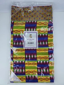 Supreme Kente African Textile SurpremeWax.com 6 Yards 100% Cotton Fabric NEW - Picture 1 of 6