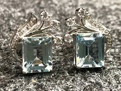 Gemas de topacio azul cielo natural con gemelos de plata de ley 925 #2060 Foto 1 de 4