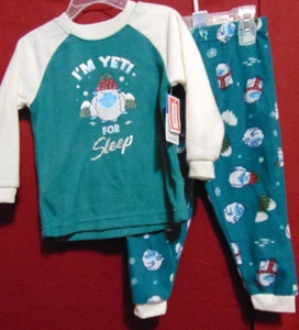 I AM YETI TO SLEEP Size 12m Soft Fleece 2 pc. Pajama Set by Kidgets NEW w TAGS! - Picture 1 of 9