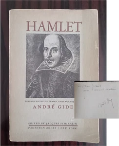 Rare, Signed! 1945, Andre Gide, Shakespeare, Hamlet, Edition Bilingue, EN & FR - Picture 1 of 13