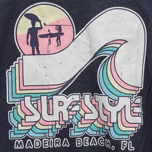 SURFSTYLE SURF STYLE T SHIRT TEE MADEIRA BEACH FL HEATHER BLUE MENS SIZE L - Picture 1 of 6