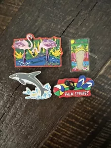 Florida Refrigerator Magnet 4 Lot - Various Locations & Dolphin Fridge Magnets - Picture 1 of 2