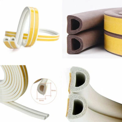 ✅ Fensterdichtung Türdichtung Dichtungsband selbstklebend D-Profil  L=5-48m - Bild 1 von 4