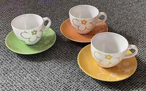 3 Cappuccino Tassen mit Untertassen, Flirt by Ritzenhoff-Breker DODDLE neuwertig - Bild 1 von 4