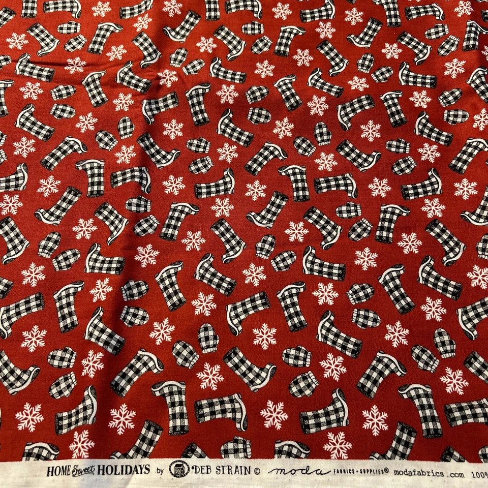 Home Sweet Holidays by Deb Strain Red 56006 Boots 3 Yards - Image 1 of 3