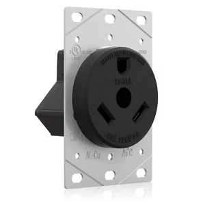ELEGRP 30 Amps RV Receptacle, Flush Mounting Power Outlet, NEMA TT-30R 125V, Ele - Picture 1 of 12
