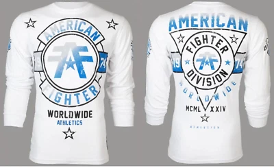 American Fighter Mens Long Sleeve Shirt SILVER LAKE White Athletic S-3XL - Image 1 of 4