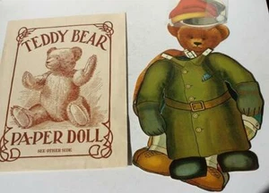 Teddy Bear Jumbo Paper Doll Costume Set 11 Pieces 1984 Merrimack Replica 1907 -- - Imagen 1 de 1