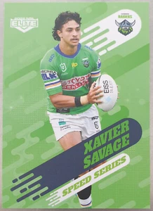 NRL 2022 Elite Speed Series Xavier Savage Canberra Raiders Card - Picture 1 of 2
