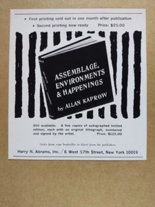1967 Allan Kaprow Assemblage Environments & Happenings vintage print Ad - Picture 1 of 1