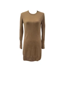Pristine PURE Cashmere 100% cashmere tan nude camel sweater dress 4 S $279 - Picture 1 of 6