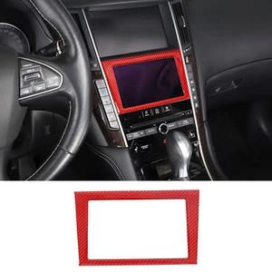 Carbon Fiber Red Center Navigation Screen Frame Trim For Infiniti Q50 2015-2022 - Picture 1 of 12