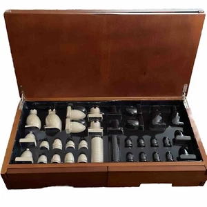 Michael Graves Designed CHESS Set 16.5"x 16.5" Wood Board Resin Pieces Checkers - Picture 1 of 7