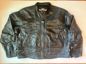 Vintage Harley Davidson Motorrad Biker Schwarz Lederjacke Herren Gr. XXL - Bild 1 von 13