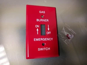 (10 pc lot) Red Metal Emergency GAS Burner Wall Plate Cover 1-Gang Toggle Switch - Picture 1 of 1