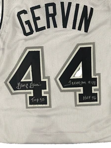 1977-82 George (Iceman) Gervin signed + inscribed replica Spurs home jersey /NBA - Picture 1 of 4