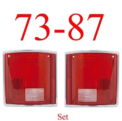 Juego de luces traseras 73 87 con moldura cromada Chevy GMC camioneta Suburban Blazer Jimmy 91 Foto 1 de 4