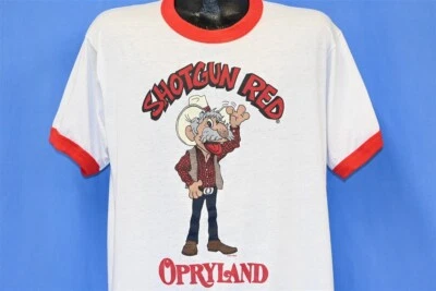 vintage 80s OPRYLAND SHOTGUN RED NASHVILLE NOW PUPPET RINGER t-shirt LARGE L - Image 1 of 4