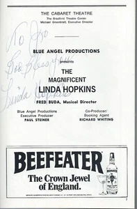 Magnificent Linda Hopkins 1984 Playbill Boston Autographed Signed by her RARE - Picture 1 of 3