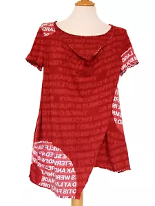 Camicia Rundholz ETICHETTA NERA cotone lettere asimmetriche rosso ocra taglia M - Foto 1 di 6