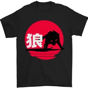 Japanese Wolf Japan Mens T-Shirt 100% Cotton - Picture 1 of 106